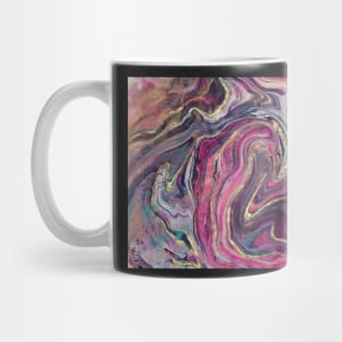 Pink Grey and Gold Abstract fluid Art Mug